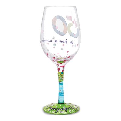 Lolita "50 Is Just A Number" Hand-Painted Wine Glass – view 2