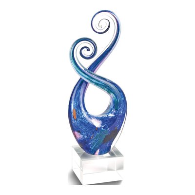 Badash Monet Swirl Glass Centerpiece with Crystal Base