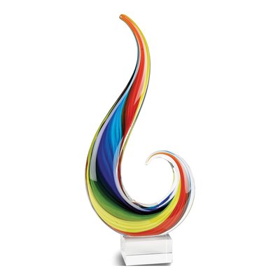 Badash Rainbow Note Glass Centerpiece with Crystal Base