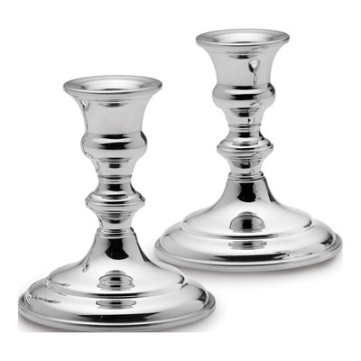 Empire Pewter Pair Small Candlesticks