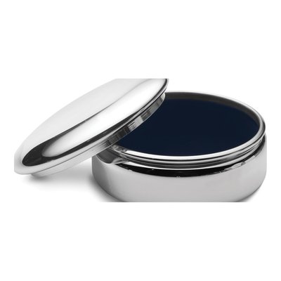 Empire Polished Pewter Lift-Off Lid Large Round Jewelry Box With Velvet Lining