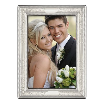 Sterling Silver Floral 4x6 Photo Frame
