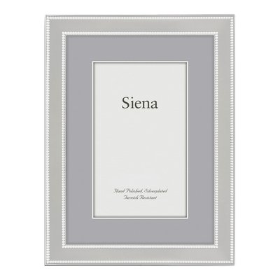 Silver-Plated Beaded 8x10 Photo Frame, Engravable