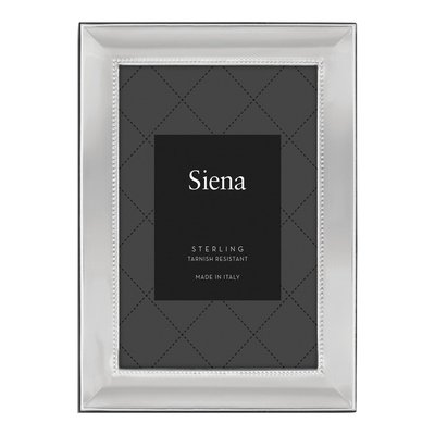 Bilaminate Sterling Silver Beaded 4x6 Photo Frame