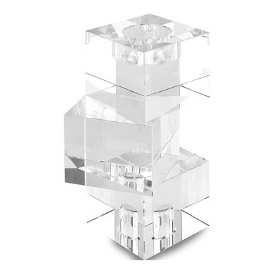 Crystal Glass Medium Cube Candle Holder