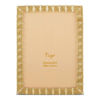 Gold-Tone Mesh 5x7 Photo Frame with Crystal Accents