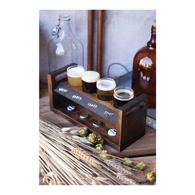 Craft Beer Taster Flight Set with Acacia Wood Tray – view 3