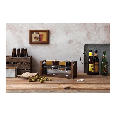 Craft Beer Taster Flight Set with Acacia Wood Tray – view 4