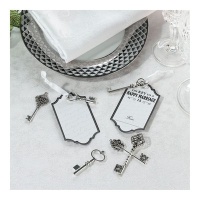 Set of 24 Silver-Tone Keys & Marriage Tags – view 3