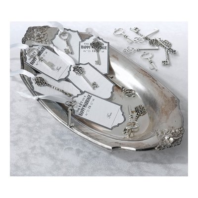Set of 24 Silver-Tone Keys & Marriage Tags – view 4