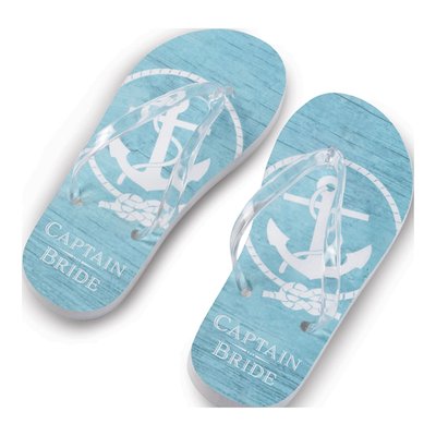 Aqua Bride Flip Flops, Size 5-6