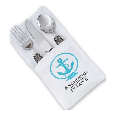 Anchored in Love Silverware Holders, Set of 4