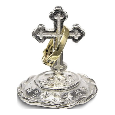 Pewter Greek Cross Ring Holder – view 2