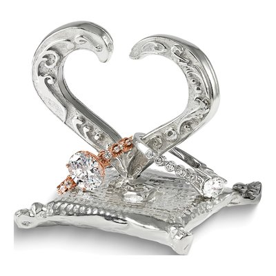 Pewter Open Heart Ring Holder – view 3