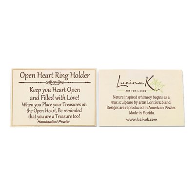 Pewter Open Heart Ring Holder – view 5