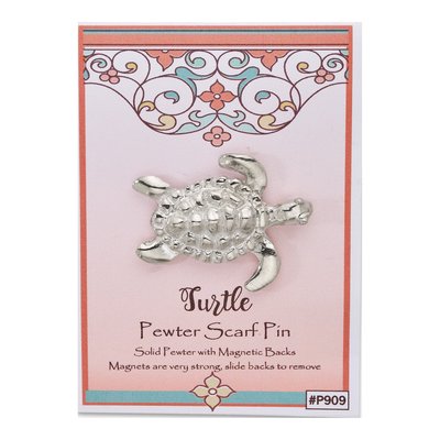 Pewter Turtle Magnetic Scarf Pin Brooch – view 5