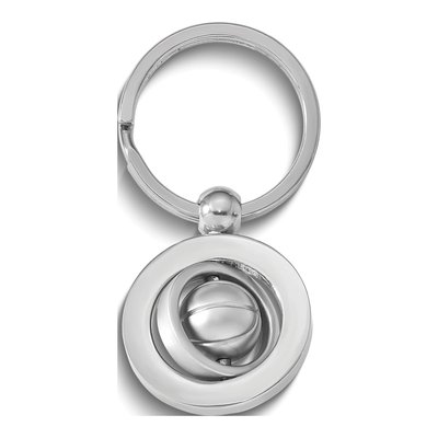 Silver-Tone Basketball Key Ring