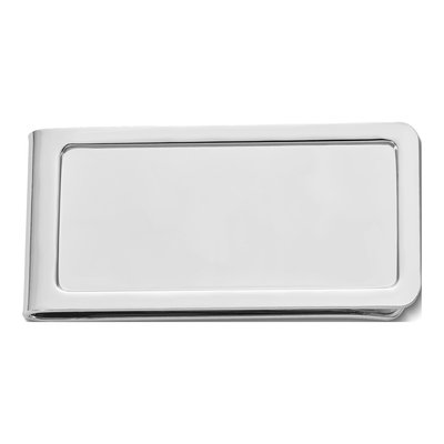 Chrome-Plated Engravable Money Clip for Men