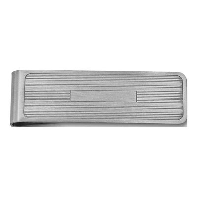 Antique Silver-Tone Line Pattern Money Clip