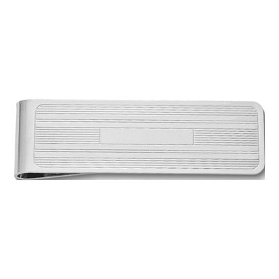 Silver-Tone Engravable Money Clip for Men