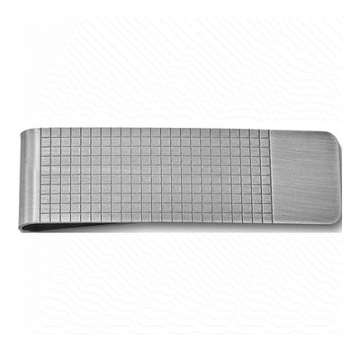Antique Silver-Tone Etched Money Clip