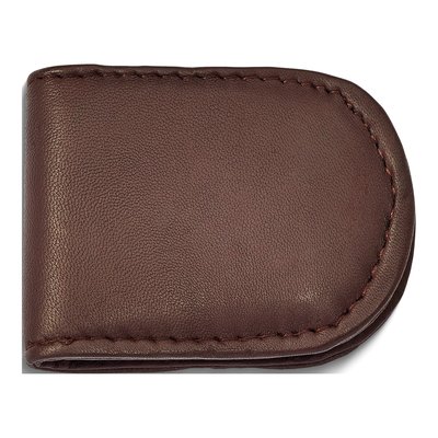 Brown Leather Magnetic Money Clip for Men