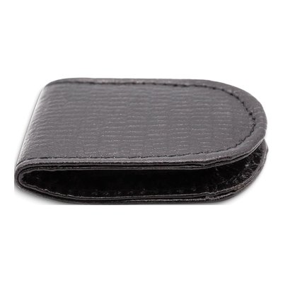 Black Leather Lizard Grain Magnetic Money Clip – view 2