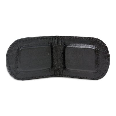 Black Leather Crocodile Grain Magnetic Money Clip – view 2