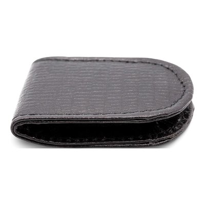 Black Leather Crocodile Grain Magnetic Money Clip – view 5