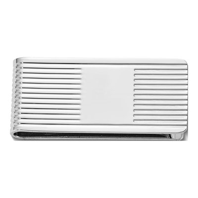 Silver-Tone Engravable Money Clip for Men