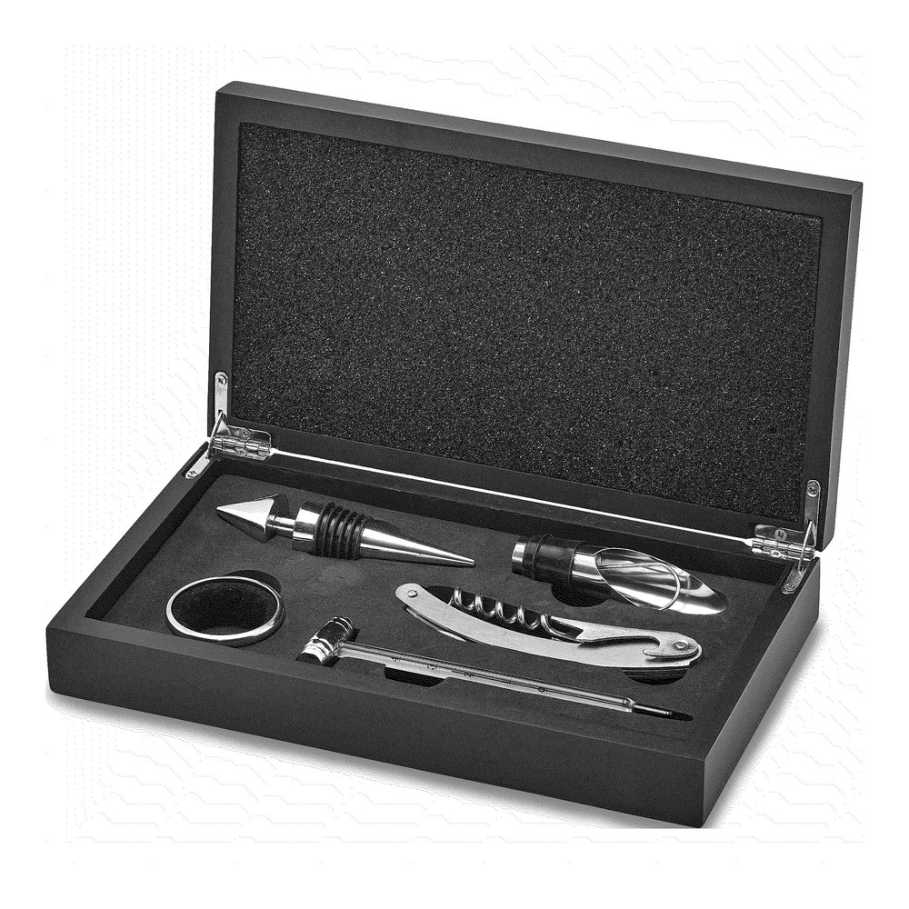 Five Piece Wine Gift Set in Wooden Box