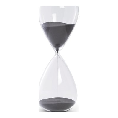 90-Minute Hand-Blown Glass Black Sand Timer