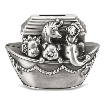 Pewter-Tone Noah's Ark Bank Gift – view 2