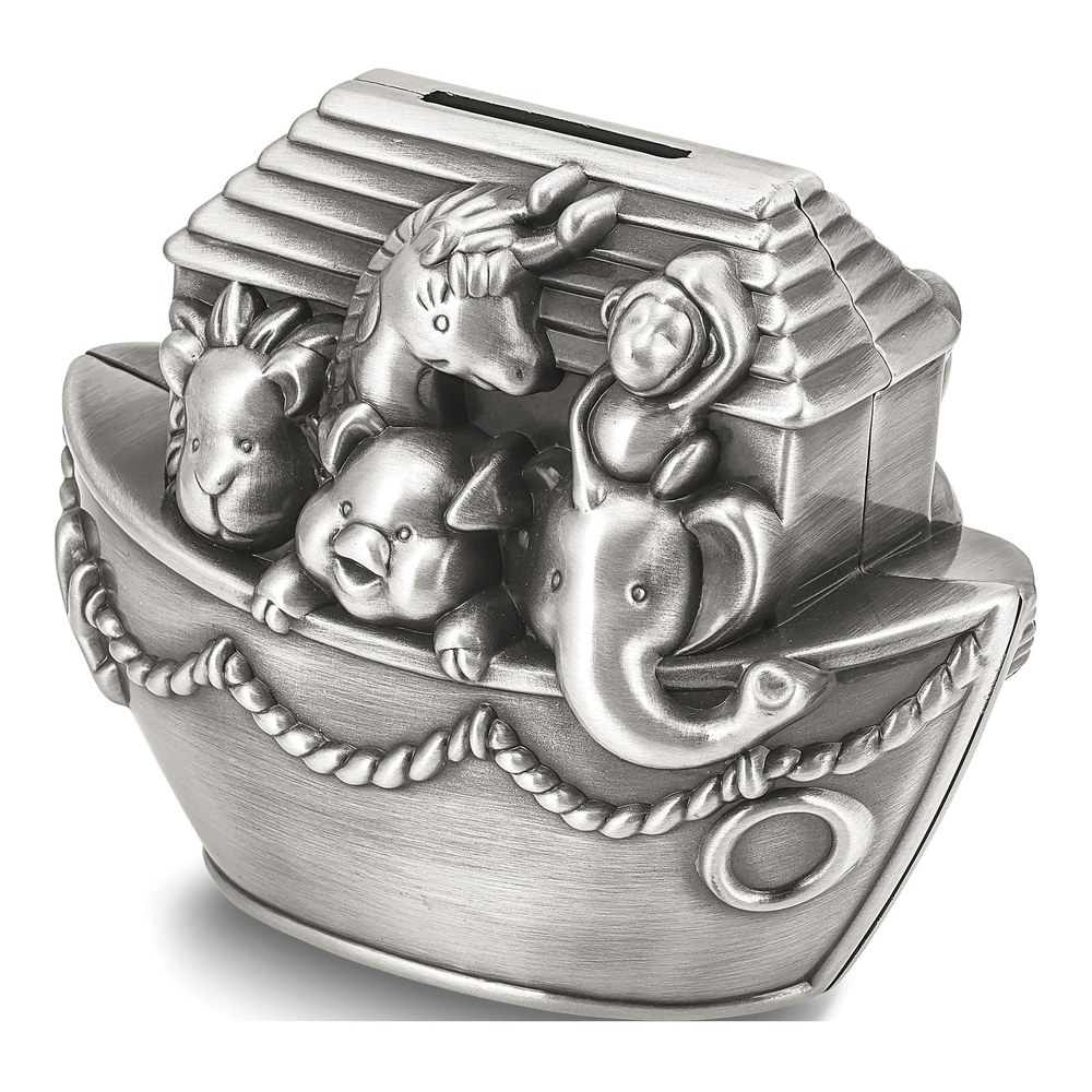 Pewter-Tone Noah's Ark Bank Gift