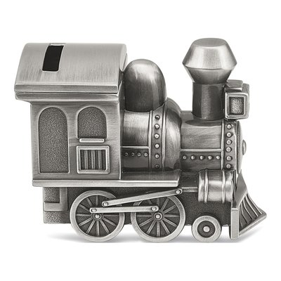 Pewter-Tone Small Train Bank – view 3