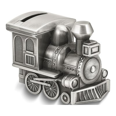 Pewter-Tone Small Train Bank