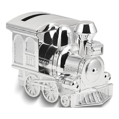 Silver-Tone Metal Train Bank