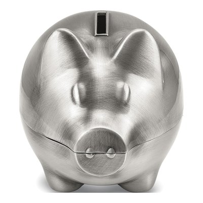 Pewter-Tone Engravable Piggy Bank Keepsake Gift – view 2