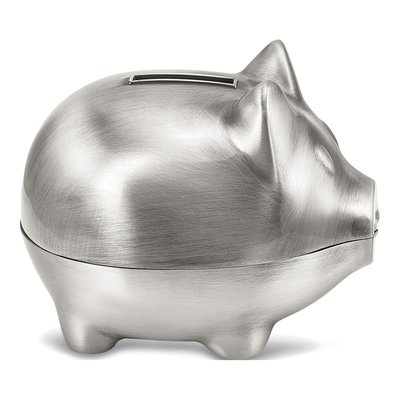 Pewter-Tone Engravable Piggy Bank Keepsake Gift – view 3