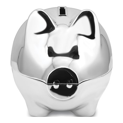 Silver-Tone Metal Piggy Bank – view 2