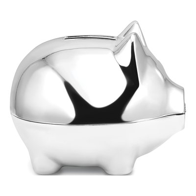 Silver-Tone Metal Piggy Bank – view 3