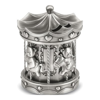 Pewter-Tone Carousel Bank – view 2