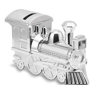 Silver-Tone Engravable Train Bank