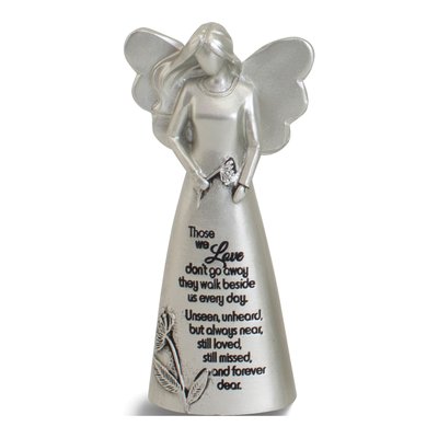 Silver-Tone Angel Figurine Bereavement Keepsake Gift