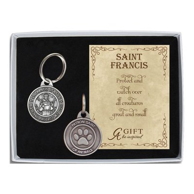 St. Francis of Assisi Pewter-Tone Pet Tag, Gift Boxed