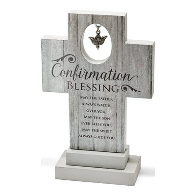 Confirmation Wooden Cross with Dove Charm Gift – view 2