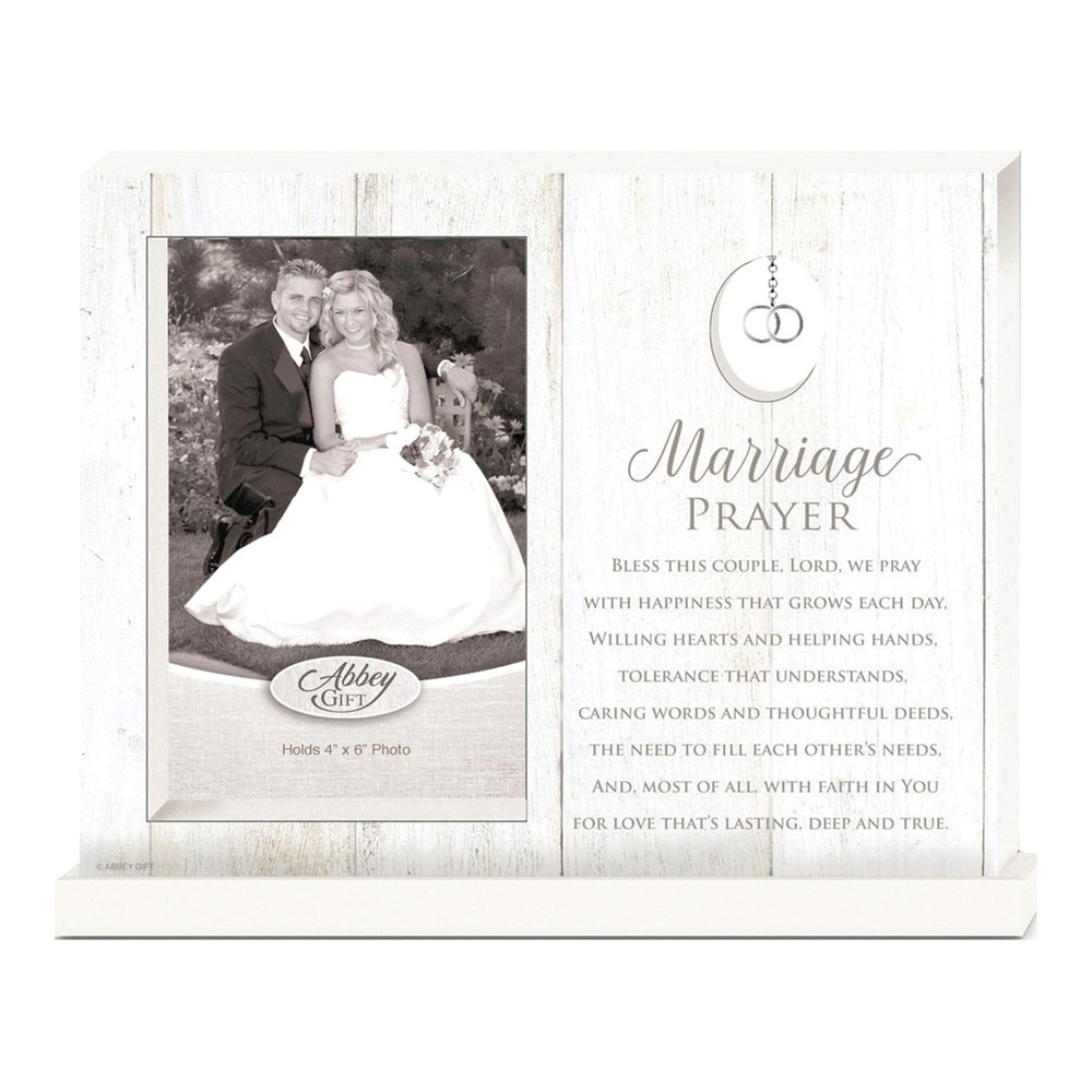Marriage Prayer Standing Frame with Rings Charm
