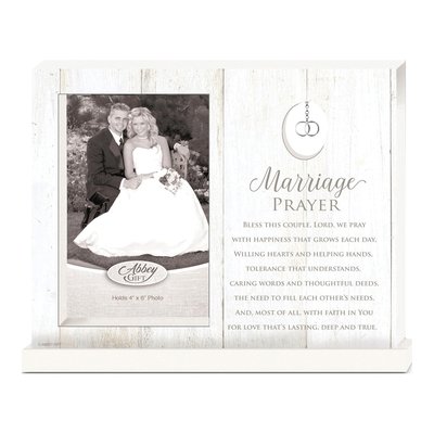 Marriage Prayer Standing Frame with Rings Charm