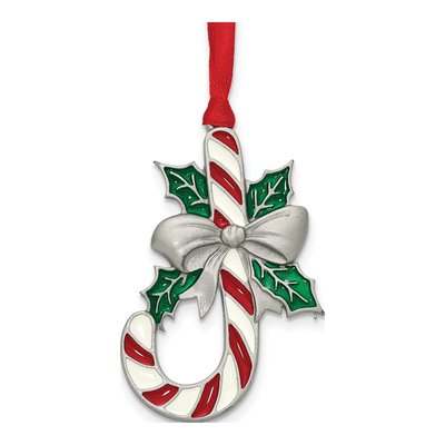 Candy Cane Ornament on Ribbon, Gift Boxed with Card