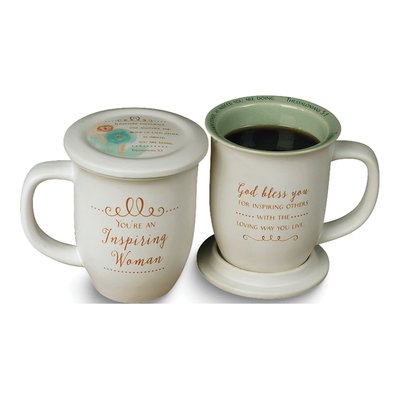 Inspiring Woman Bible Verse Ceramic Mug & Coaster Set